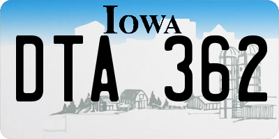 IA license plate DTA362