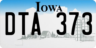 IA license plate DTA373