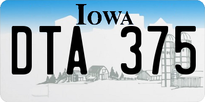 IA license plate DTA375
