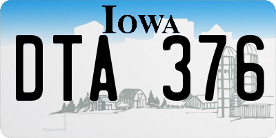 IA license plate DTA376