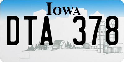 IA license plate DTA378