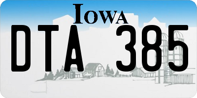 IA license plate DTA385