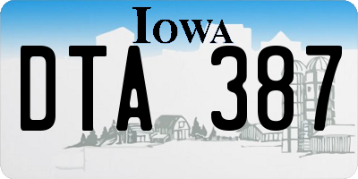 IA license plate DTA387