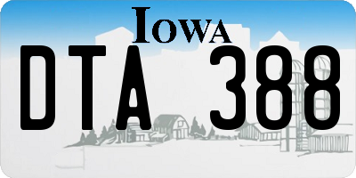 IA license plate DTA388