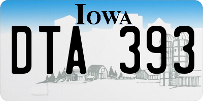 IA license plate DTA393