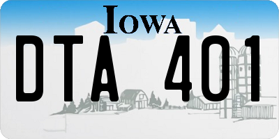 IA license plate DTA401