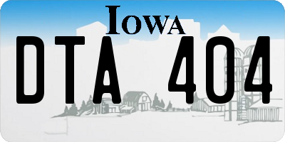 IA license plate DTA404