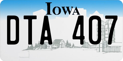 IA license plate DTA407