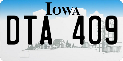 IA license plate DTA409