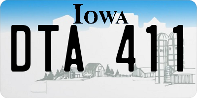 IA license plate DTA411