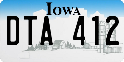 IA license plate DTA412