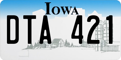 IA license plate DTA421