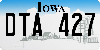 IA license plate DTA427