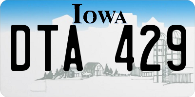 IA license plate DTA429