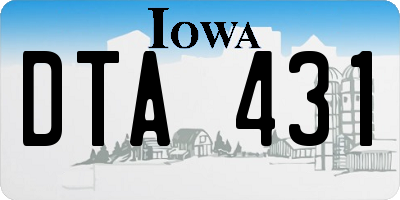 IA license plate DTA431