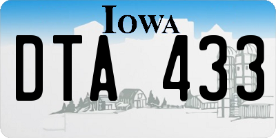 IA license plate DTA433