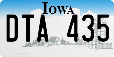 IA license plate DTA435