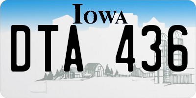 IA license plate DTA436