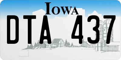 IA license plate DTA437