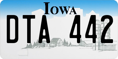 IA license plate DTA442