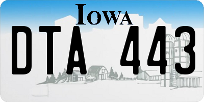 IA license plate DTA443