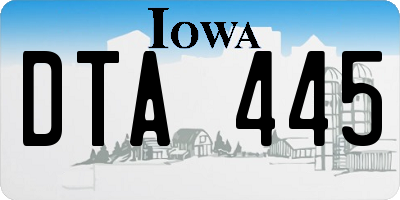 IA license plate DTA445