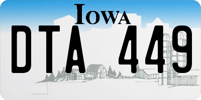 IA license plate DTA449