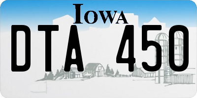 IA license plate DTA450