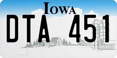 IA license plate DTA451