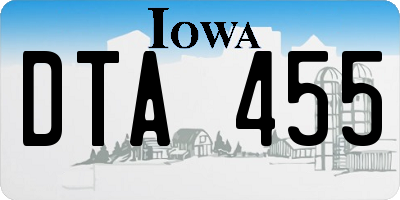 IA license plate DTA455