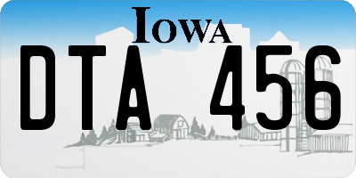 IA license plate DTA456