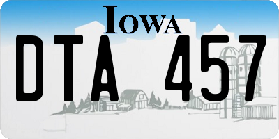 IA license plate DTA457