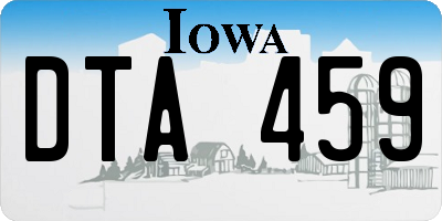 IA license plate DTA459