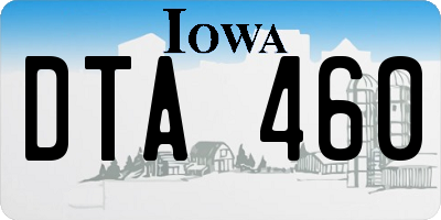 IA license plate DTA460