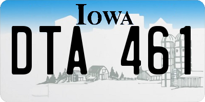 IA license plate DTA461