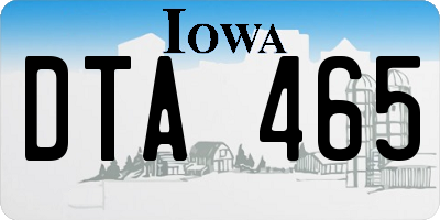 IA license plate DTA465