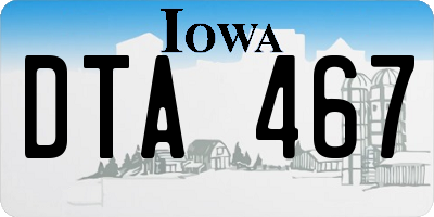 IA license plate DTA467