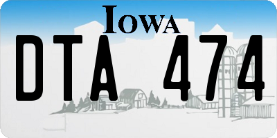 IA license plate DTA474