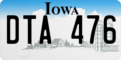 IA license plate DTA476