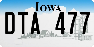 IA license plate DTA477