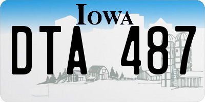 IA license plate DTA487