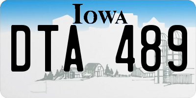 IA license plate DTA489
