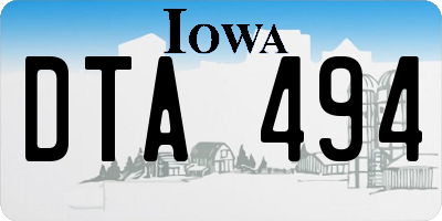 IA license plate DTA494