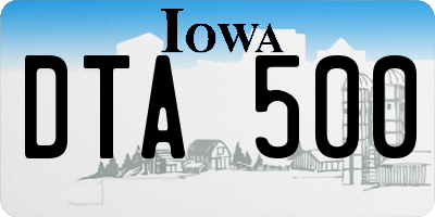 IA license plate DTA500