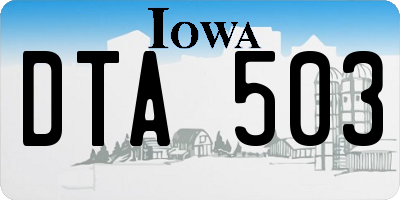 IA license plate DTA503