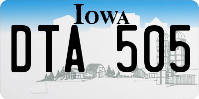 IA license plate DTA505