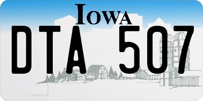 IA license plate DTA507