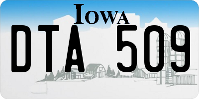 IA license plate DTA509