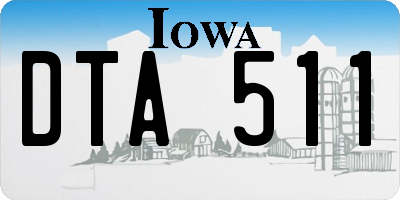 IA license plate DTA511