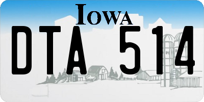 IA license plate DTA514